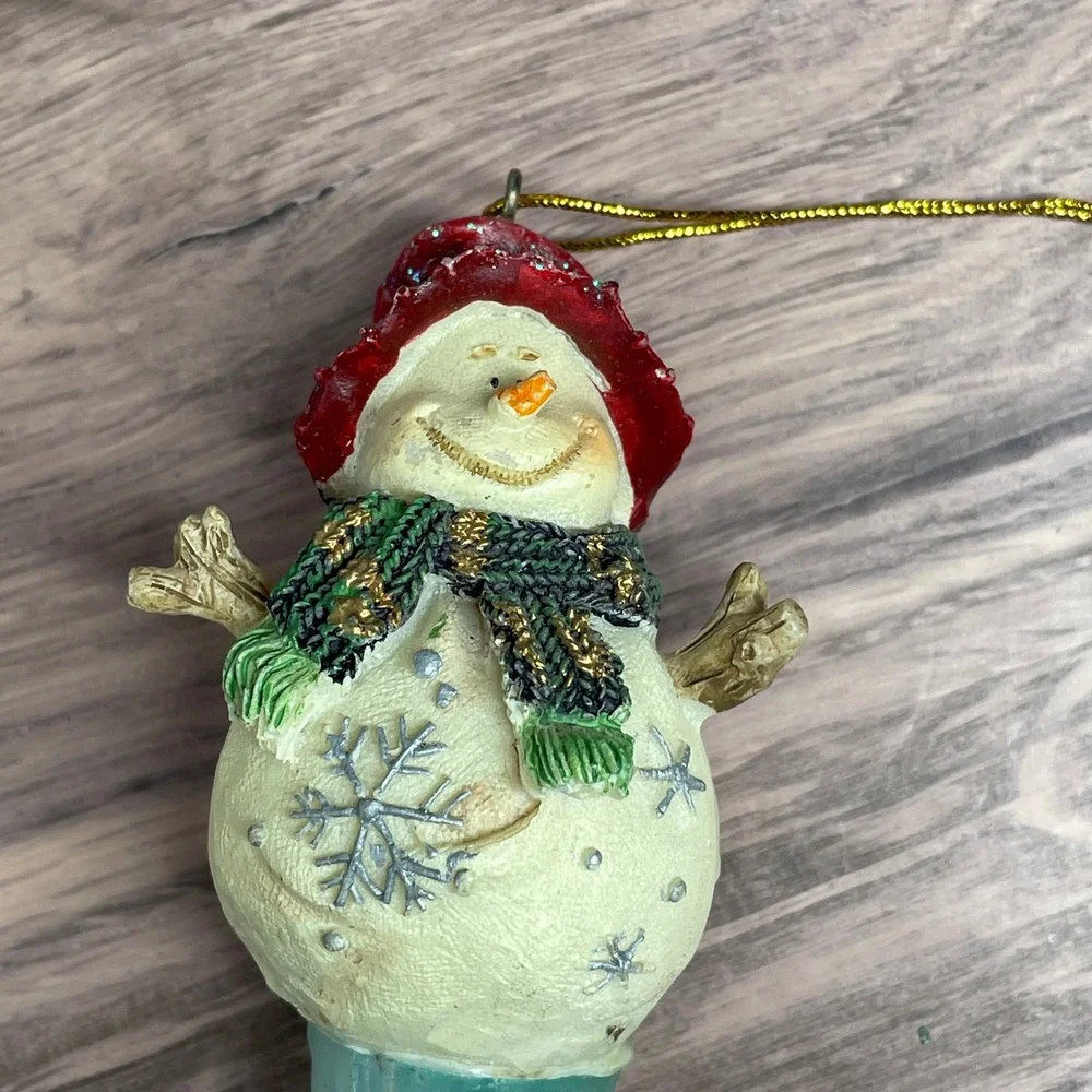 Christmas Tree Ornaments Set of 2 Melting Snowman and Sleigh Festive Decoration‎